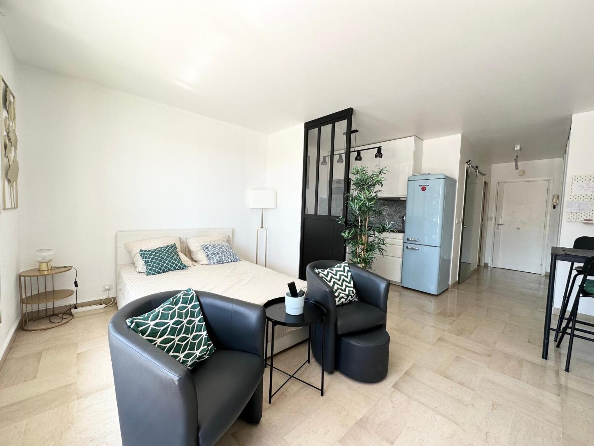 Nice, Grand Studio - Piscine - Terrasse Vue Mer Apartment ภายนอก รูปภาพ